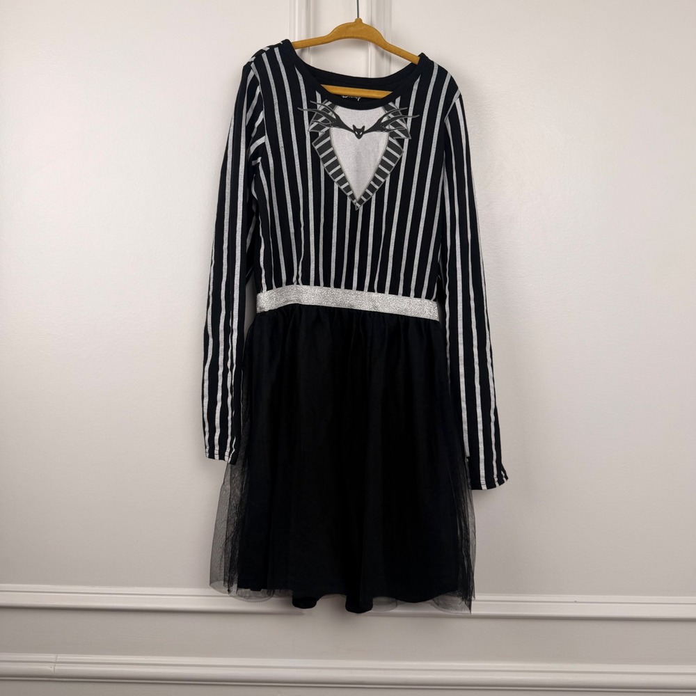 Disney Nightmare Before Christmas Jack Skellington Tutu Dress Girls 10 Striped